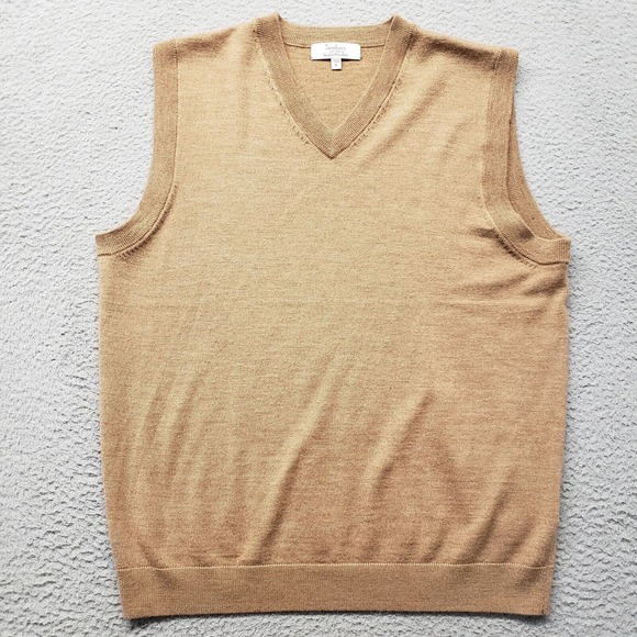 Turnbury Sweater Mens Large Brown Classiccore Extra Fine Merino‎ Wool V-Neck - Picture 4 of 14